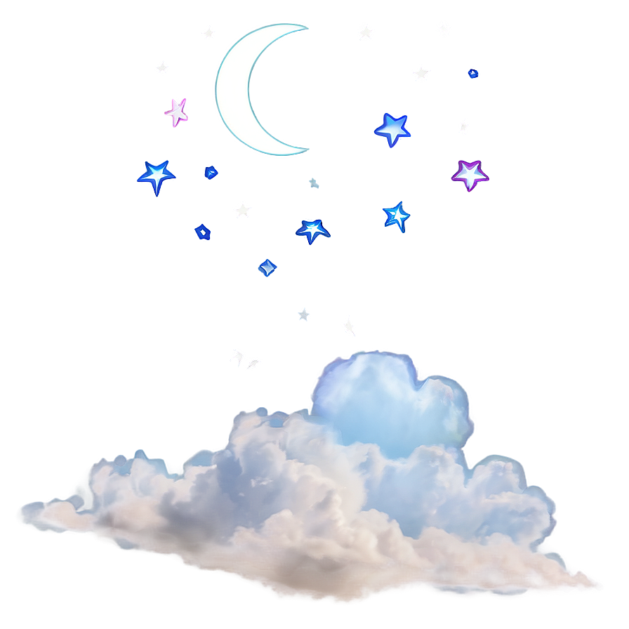 Dream Cloud With Moon Png Gao44 PNG Image