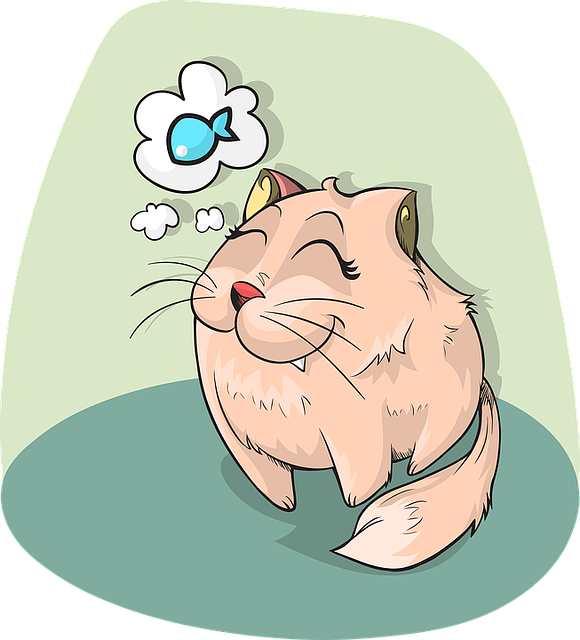 Dreaming Cat Fish Thought Bubble PNG Image