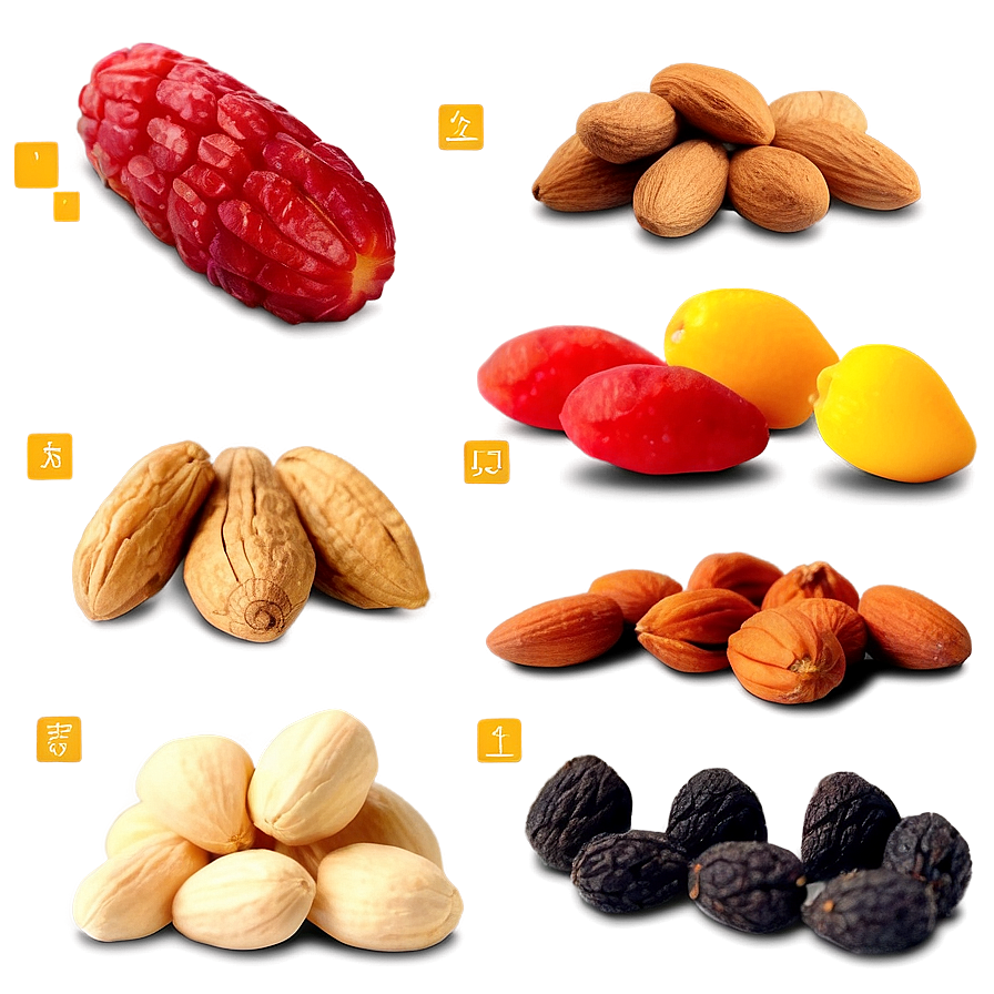 Dried Fruits And Nuts Png Wge48 PNG Image