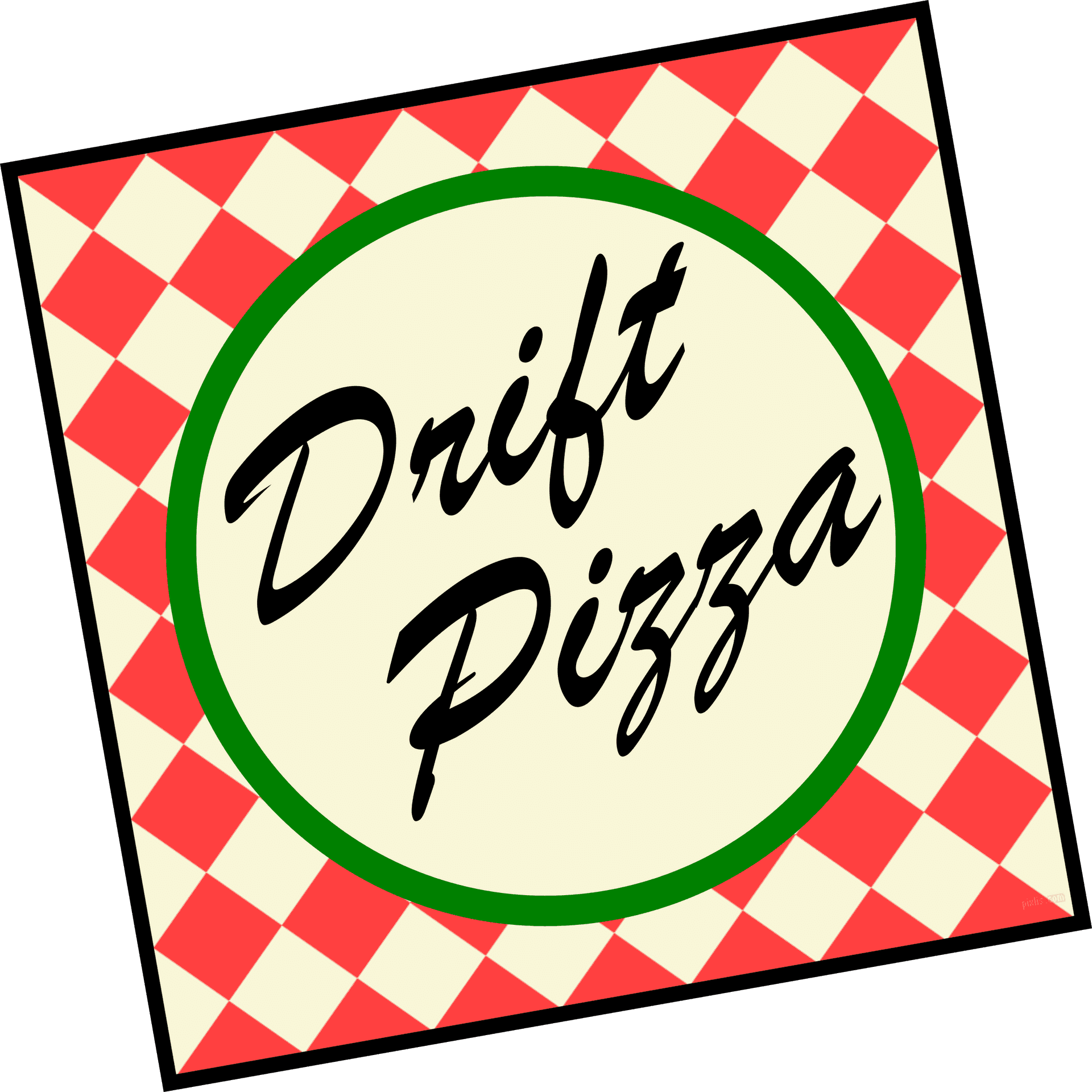 Drift Pizza Box Design PNG Image