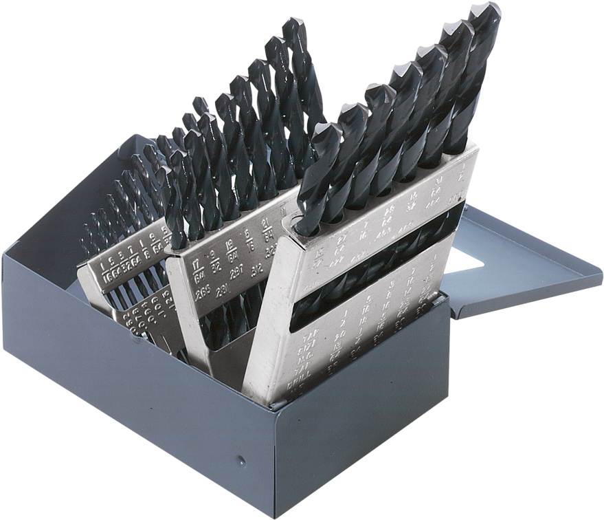 Drill Bit Setin Metal Index Case PNG Image