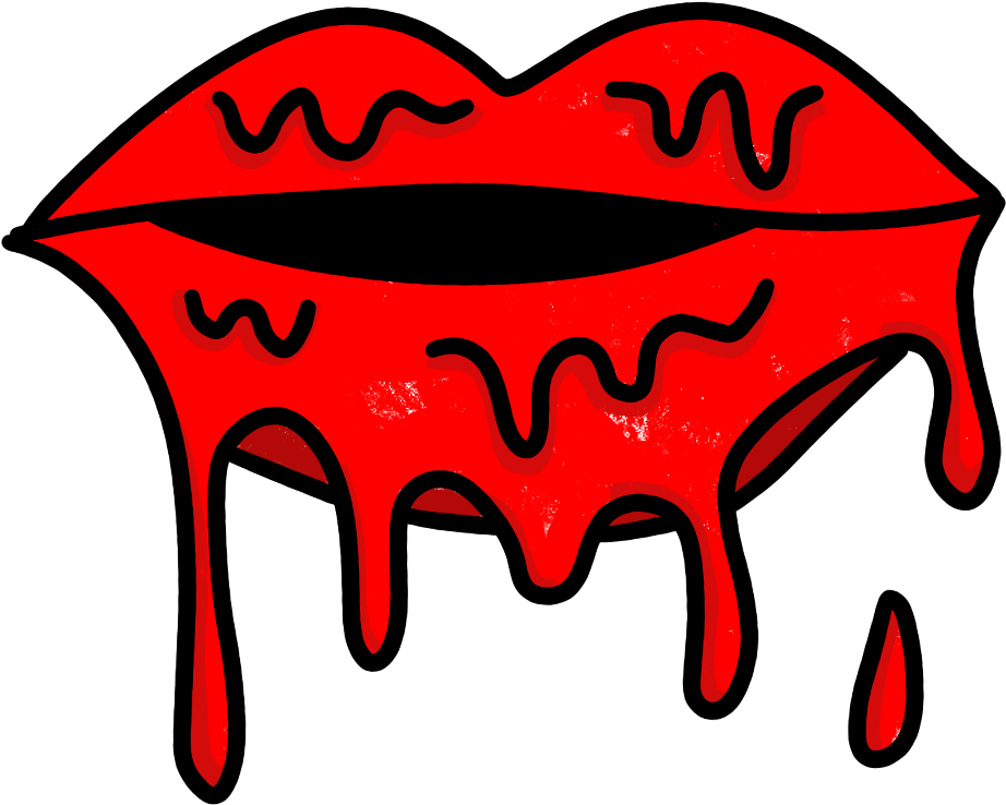 Dripping Red Lips Artwork PNG Image