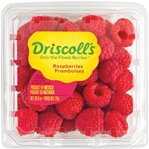 Driscolls Fresh Raspberries Packaged PNG Image