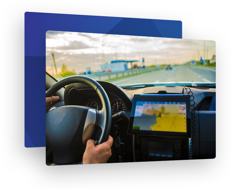 Driver Perspective G P S Navigation On Road PNG Image