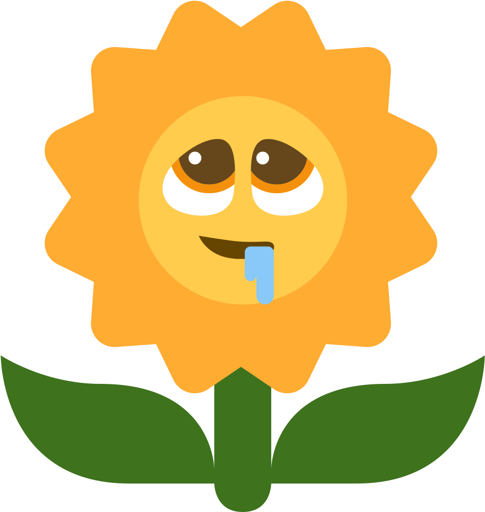 Drooling Flower Cartoon Character PNG Image