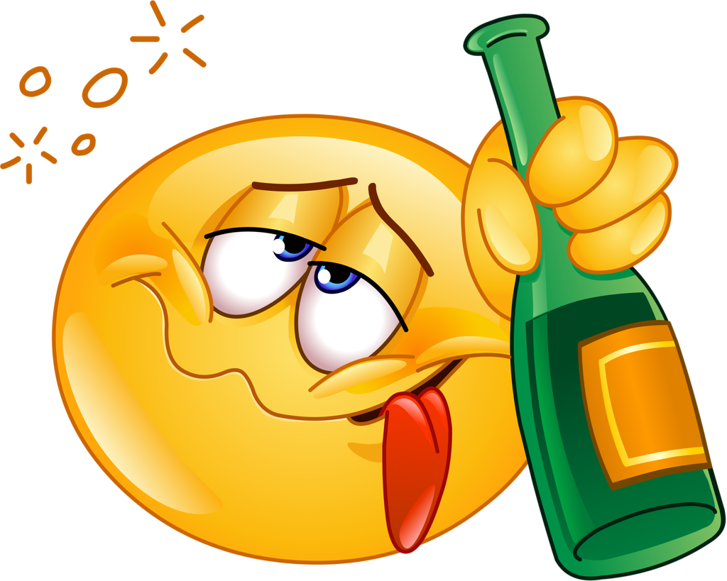 Drunk_ Emoji_ Holding_ Bottle PNG Image