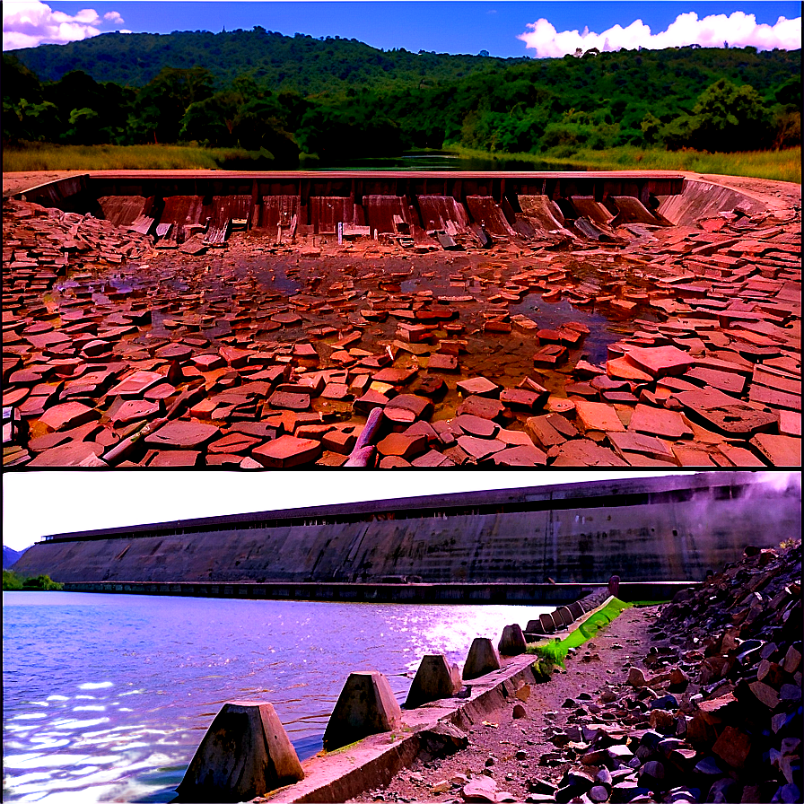 Dry Season Lower Water Dam Png Xdg8 PNG Image