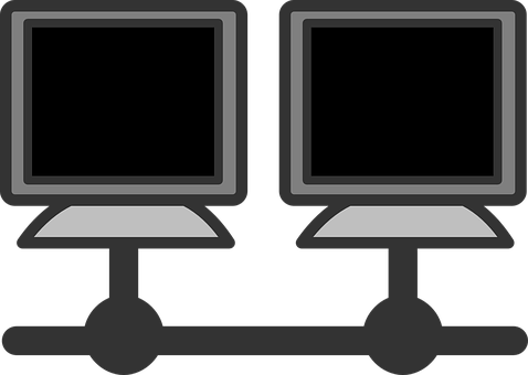 Dual Computer Network Icon PNG Image