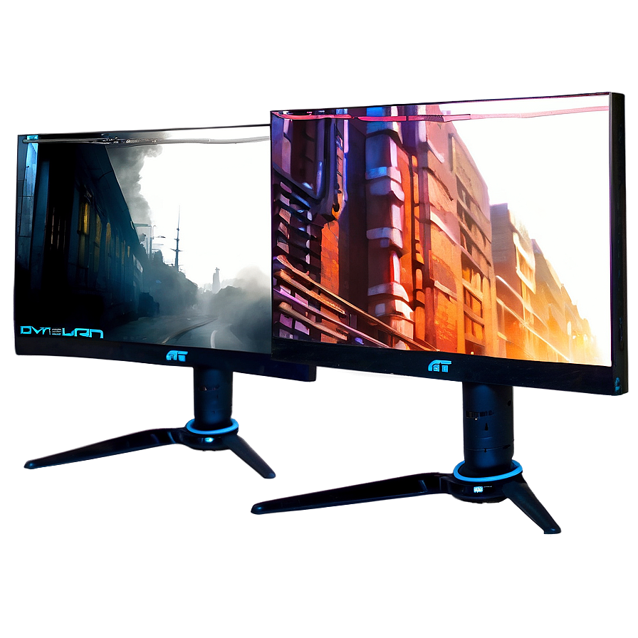 Dual Gaming Monitor Setup Png 06212024 PNG Image