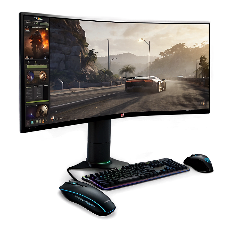 Dual Gaming Monitor Setup Png Ttu PNG Image