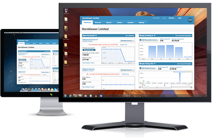 Dual Monitor Setupwith Financial Software PNG Image