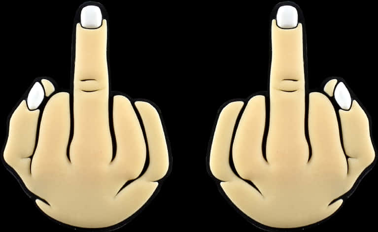 Dual Offensive Gesture Graphic PNG Image