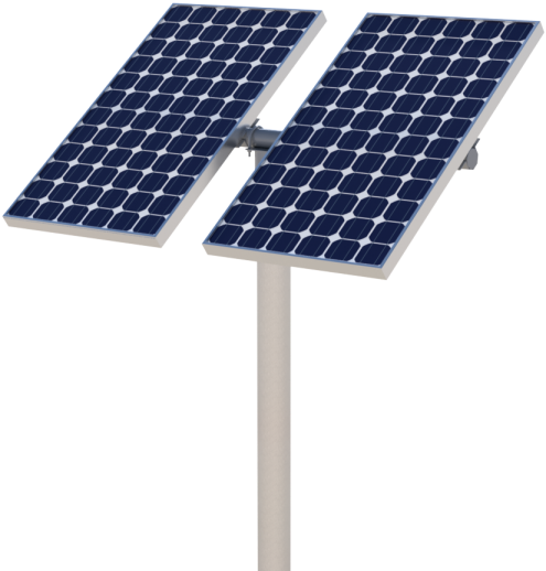 Dual Solar Panels Standing PNG Image