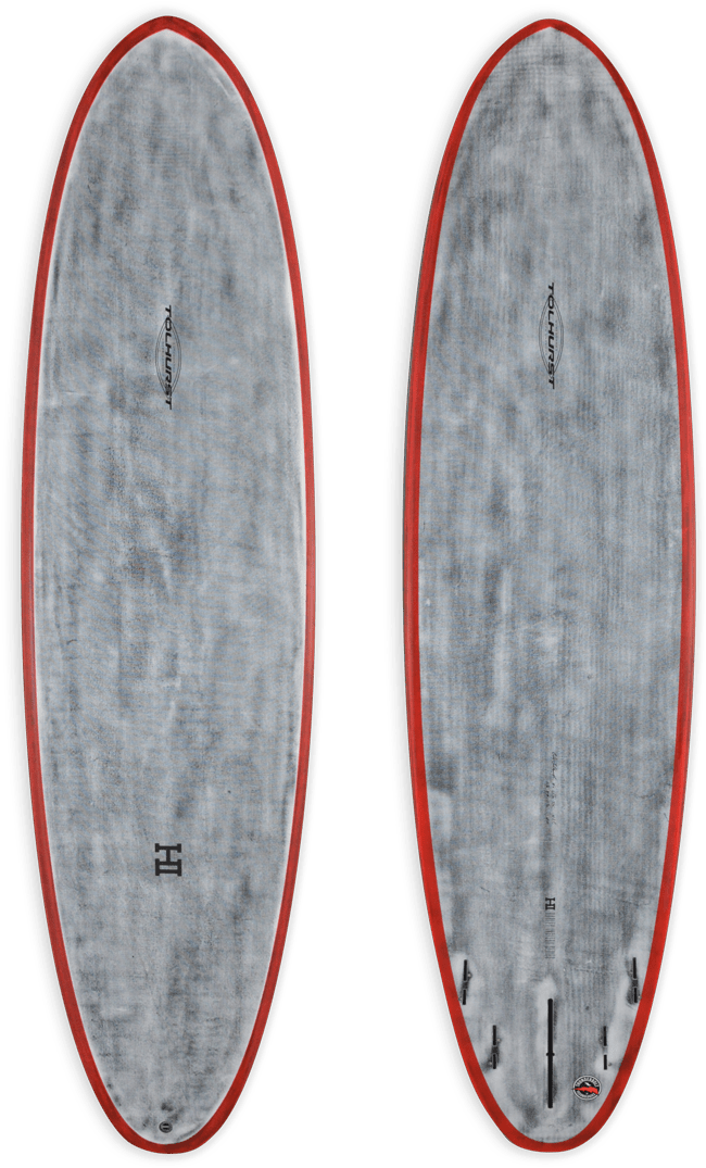 Dual Surfboards Red Outline PNG Image