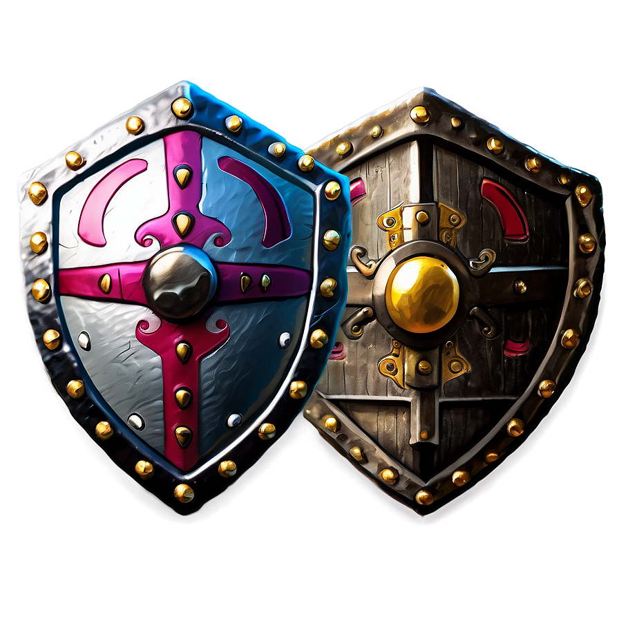 Dual Sword And Shield Artwork Png 77 PNG Image