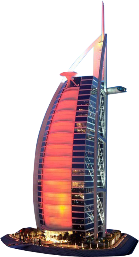 Dubai_ Burj_ Al_ Arab_ Night_ View PNG Image