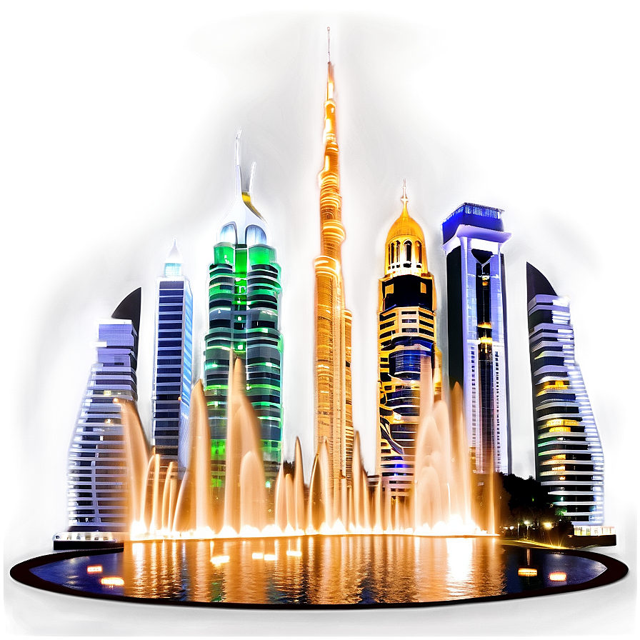 Dubai Fountain Show Png 21 PNG Image