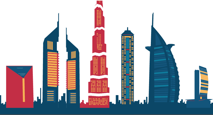 Dubai Skyline Illustration PNG Image