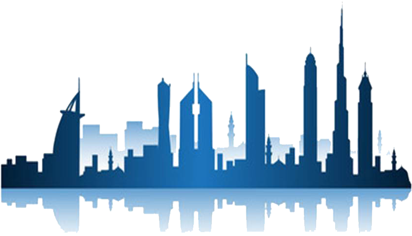 Dubai Skyline Silhouette PNG Image