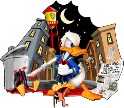 Duck Detective Cartoon Scene PNG Image