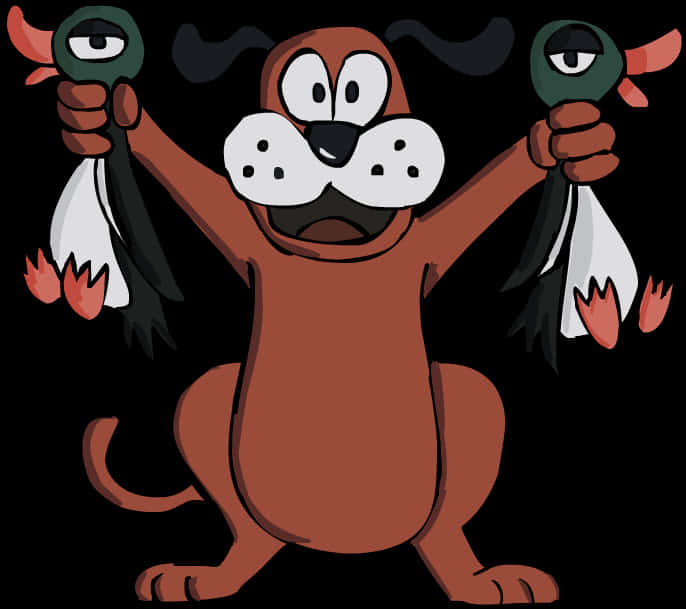 Duck Hunting Dog Cartoon PNG Image