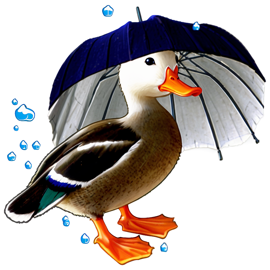 Duck With Umbrella Png Vhr PNG Image