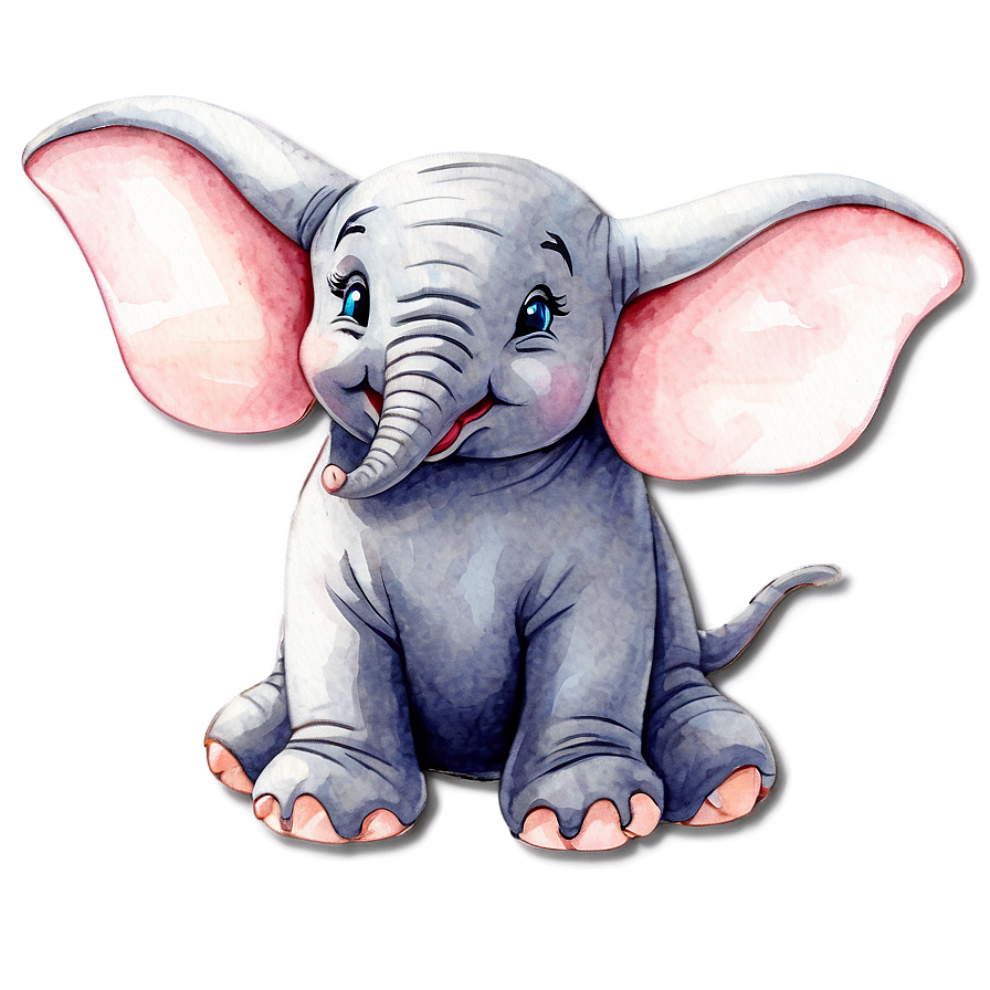 Dumbo Watercolor Illustration Png Wcg PNG Image