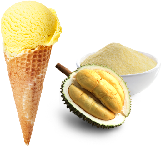 Durian Flavored Ice Creamand Fruit PNG Image