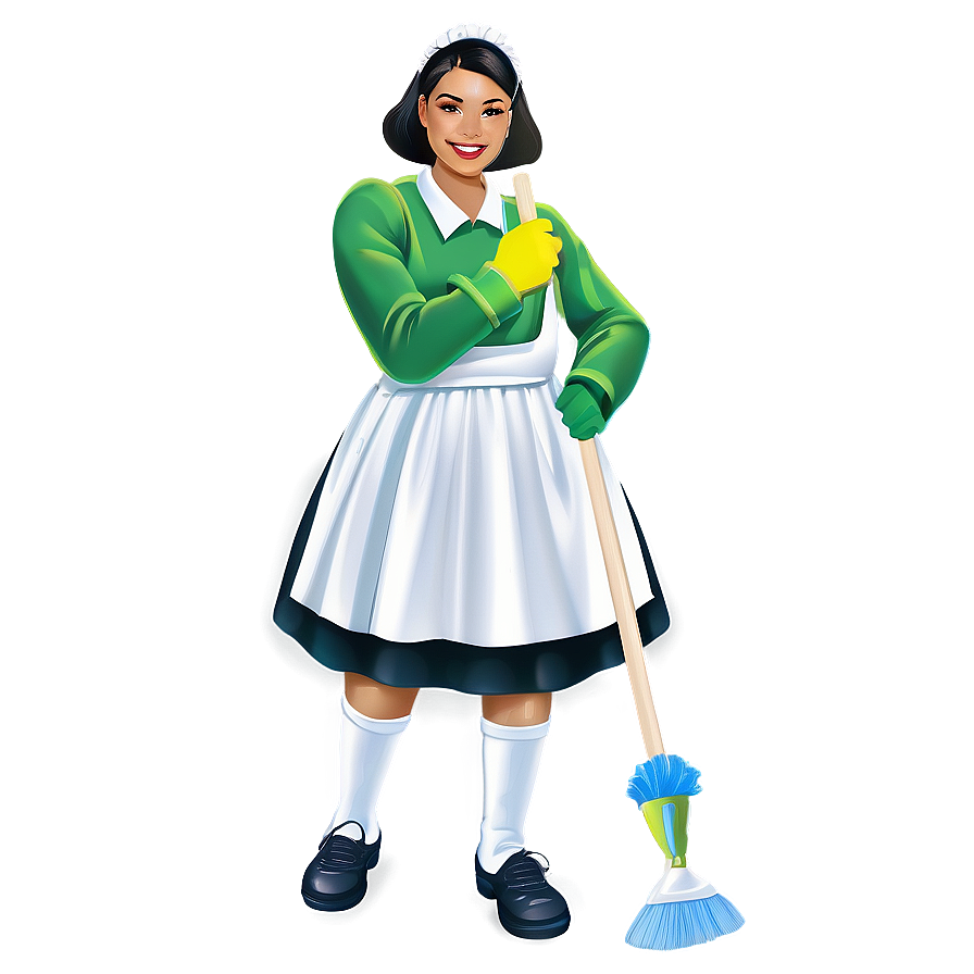 Dusting And Polishing Maid Png Ocx74 PNG Image