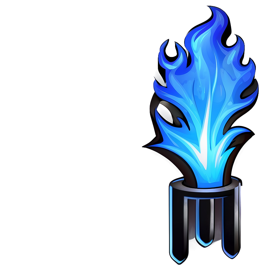 Dynamic Blue Fire Badge Png 8 PNG Image