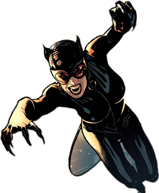 Dynamic Catwoman Action Pose PNG Image