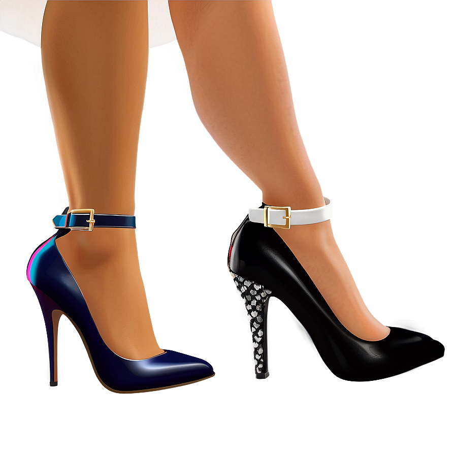 Dynamic Duo-tone Heels Png 50 PNG Image