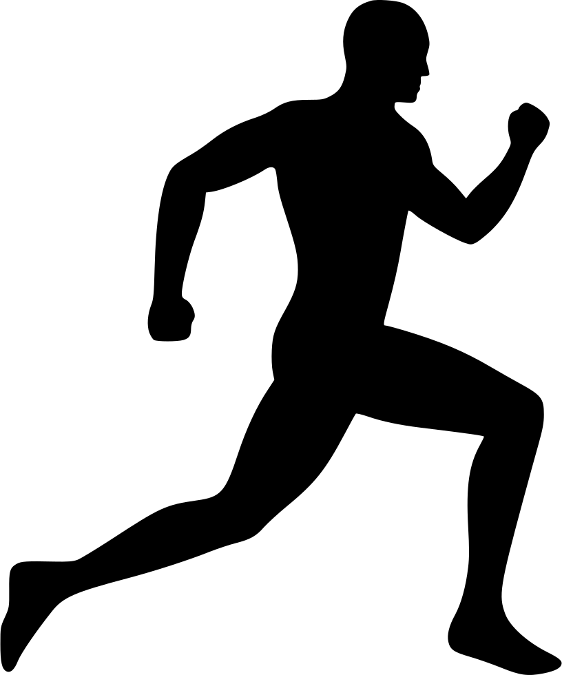 Dynamic Running Man Silhouette.png PNG Image