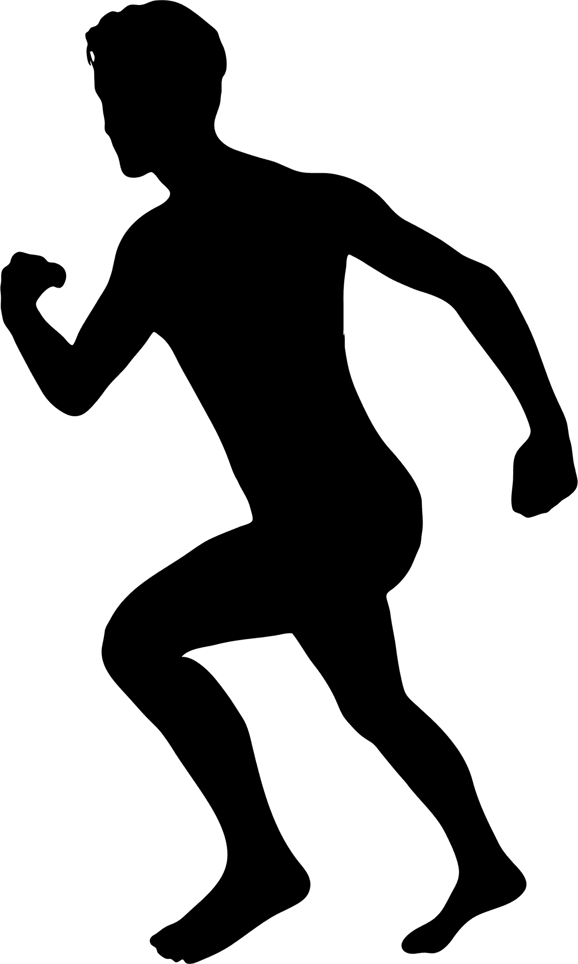 Dynamic Running Man Silhouette PNG Image