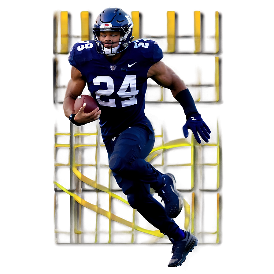 Dynamic Saquon Barkley Running Png 06122024 PNG Image