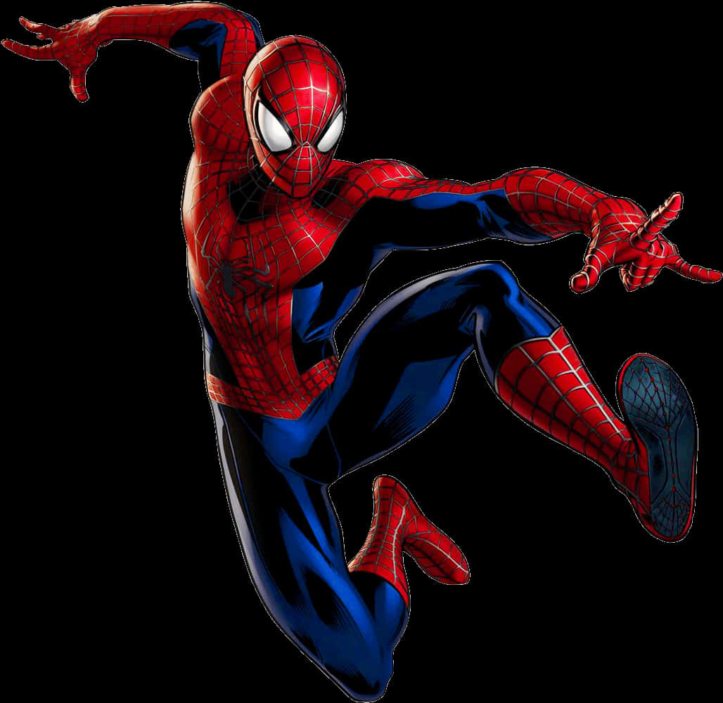 Dynamic Spider Man Action Pose PNG Image