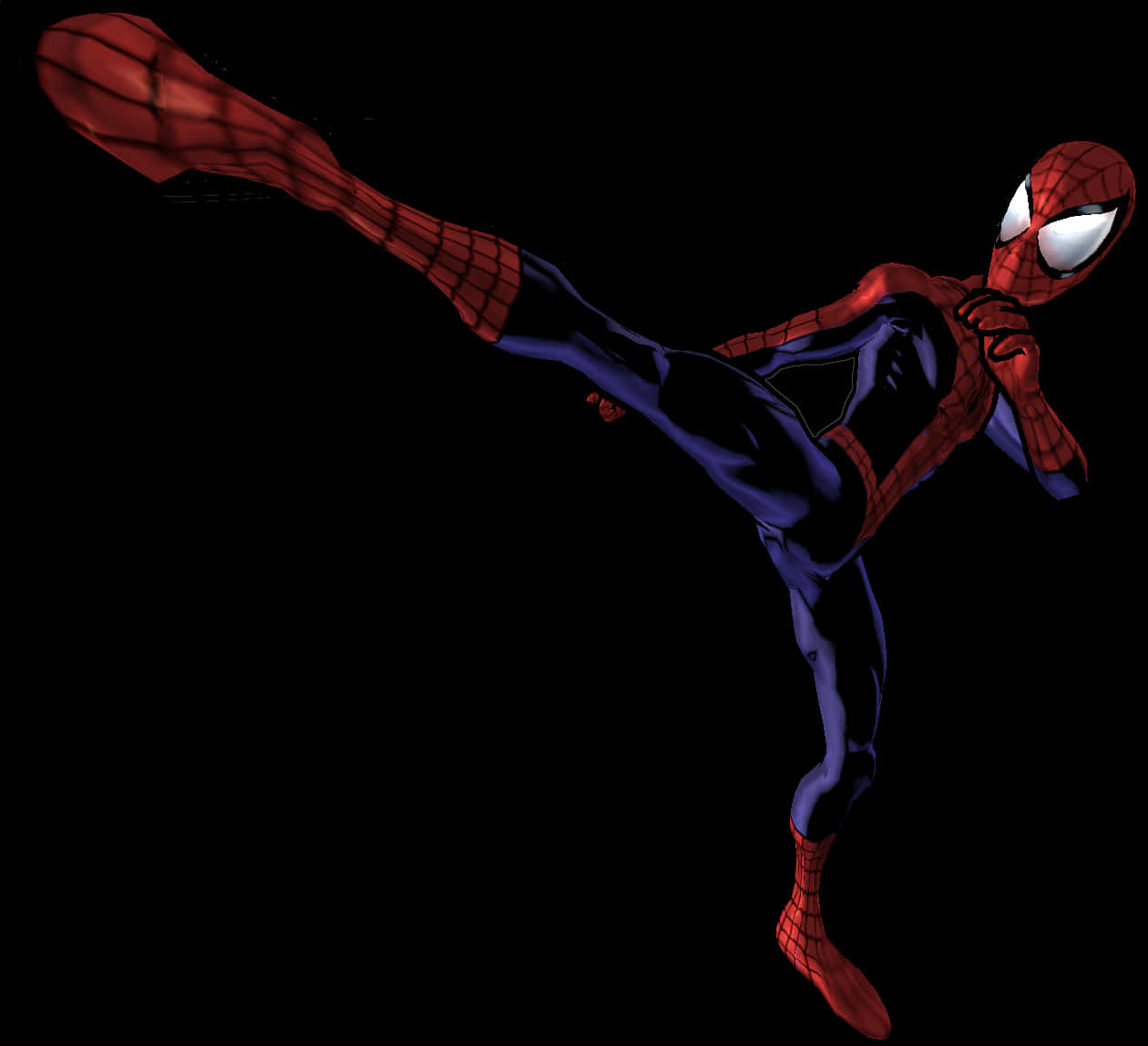 Dynamic Spiderman Action Pose PNG Image