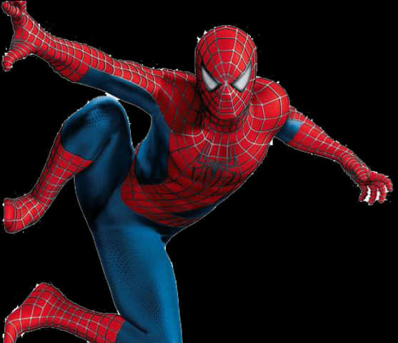 Dynamic Spiderman Pose PNG Image