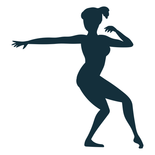 Dynamic Stretching Silhouette Female PNG Image