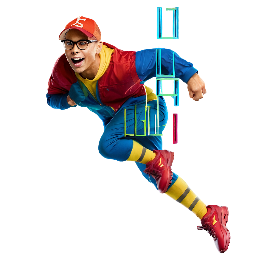 Dynamic Superhero Pose PNG Image