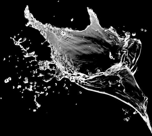 Dynamic Water Splash Black Background.jpg PNG Image