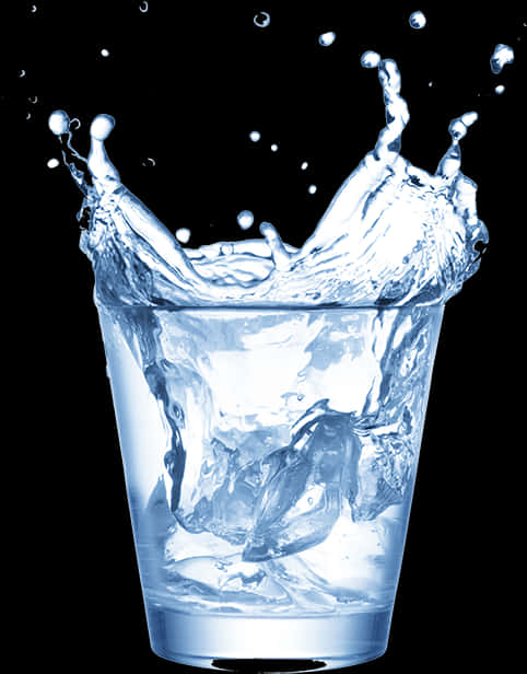 Dynamic Water Splashin Glass PNG Image