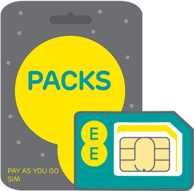 E E Pay As You Go S I M Card Pack PNG Image