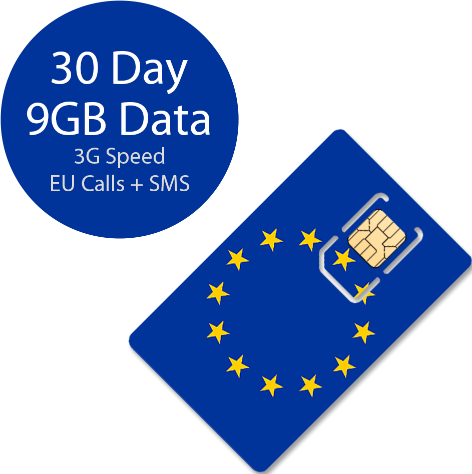 E U Theme S I M Card9 G B Data Plan PNG Image