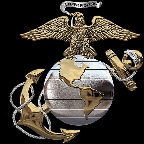 Eagle Anchor Globe Military Emblem PNG Image