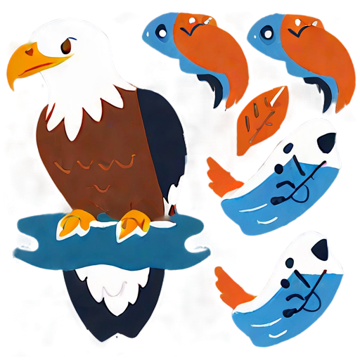 Eagle Catching Fish Illustration Png B PNG Image