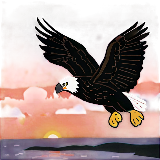 Eagle In Flight At Sunset Png A PNG Image