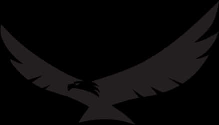 Eagle Silhouette Spread Wings PNG Image