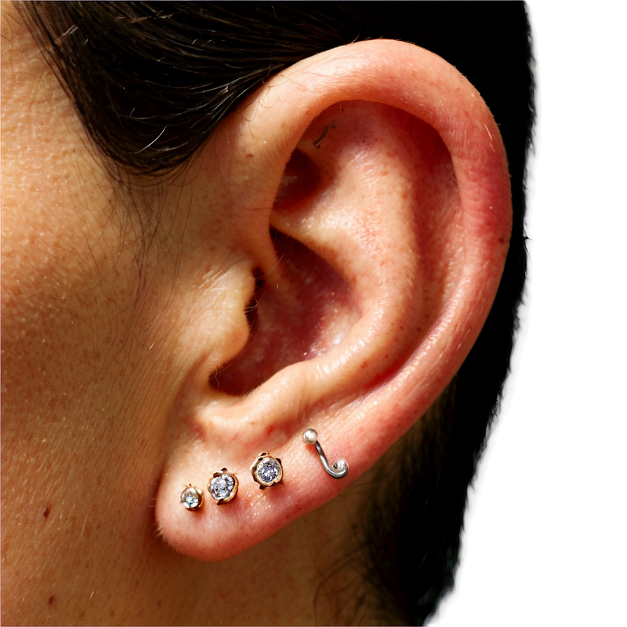 Ear Piercing Before And After Png Vkj PNG Image