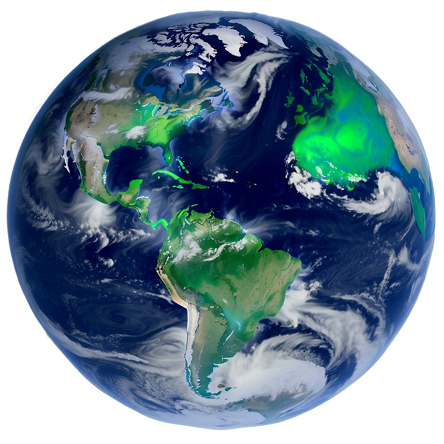 Earth With Aurora Borealis Png Ywd PNG Image